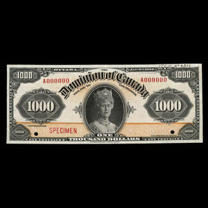 Canada, Dominion of Canada, 1,000 dollars : January 2, 1925