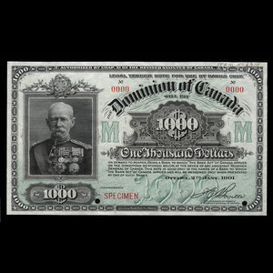 Canada, Dominion of Canada, 1,000 dollars : January 2, 1901