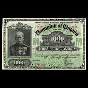 Canada, Dominion of Canada, 1,000 dollars : January 2, 1924