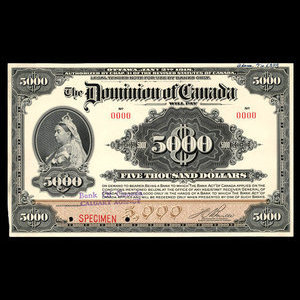 Canada, Dominion of Canada, 5,000 dollars : January 2, 1918