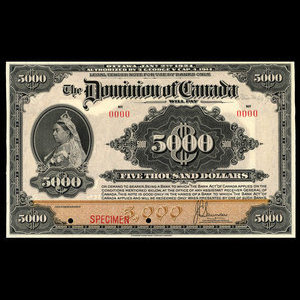 Canada, Dominion of Canada, 5,000 dollars : January 2, 1924