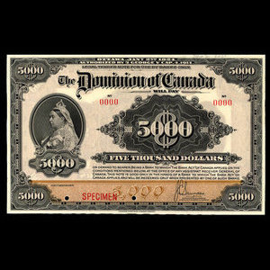 Canada, Dominion of Canada, 5,000 dollars : January 2, 1924