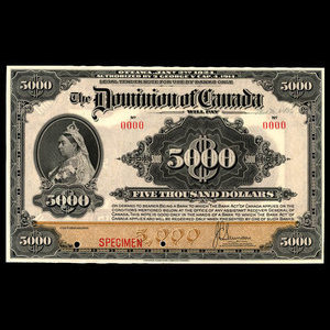 Canada, Dominion of Canada, 5,000 dollars : January 2, 1924