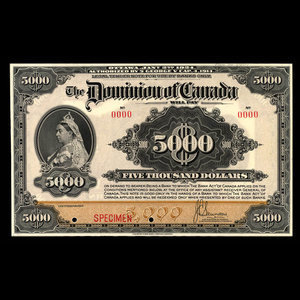 Canada, Dominion of Canada, 5,000 dollars : January 2, 1924