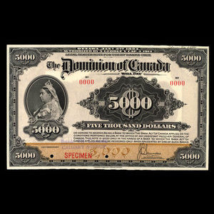 Canada, Dominion of Canada, 5,000 dollars : January 2, 1924