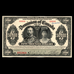 Canada, Dominion of Canada, 50,000 dollars : January 2, 1918