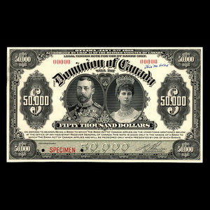 Canada, Dominion of Canada, 50,000 dollars : January 2, 1918