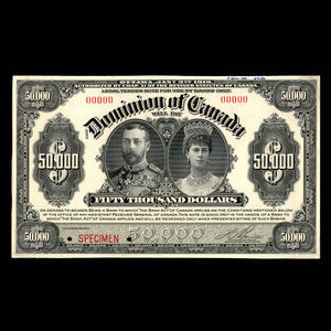 Canada, Dominion of Canada, 50,000 dollars : January 2, 1918