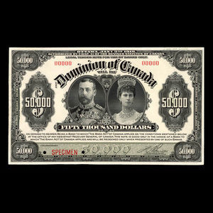 Canada, Dominion of Canada, 50,000 dollars : January 2, 1918