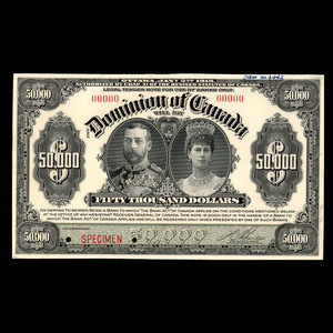 Canada, Dominion of Canada, 50,000 dollars : January 2, 1918