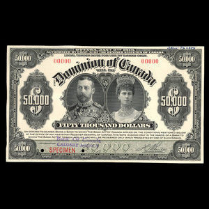 Canada, Dominion of Canada, 50,000 dollars : January 2, 1918