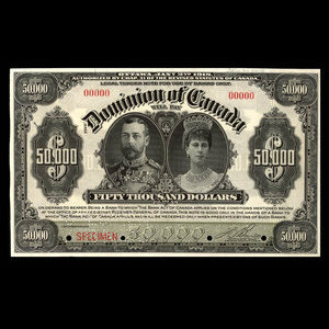 Canada, Dominion of Canada, 50,000 dollars : January 2, 1918