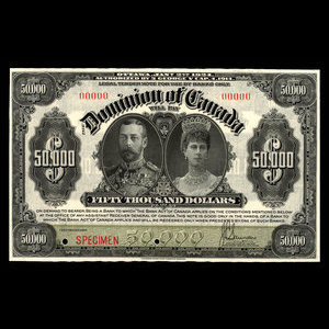 Canada, Dominion of Canada, 50,000 dollars : January 2, 1924