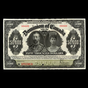 Canada, Dominion of Canada, 50,000 dollars : January 2, 1924