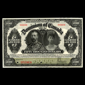 Canada, Dominion of Canada, 50,000 dollars : January 2, 1924