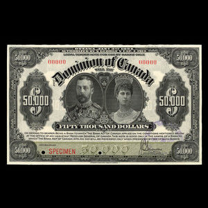 Canada, Dominion of Canada, 50,000 dollars : January 2, 1924