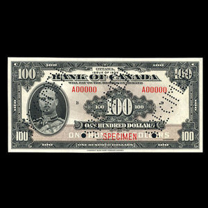 Canada, Bank of Canada, 100 dollars : 1935