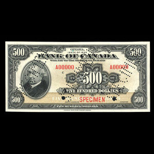 Canada, Bank of Canada, 500 dollars : 1935