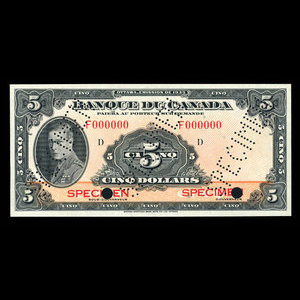 Canada, Bank of Canada, 5 dollars : 1935