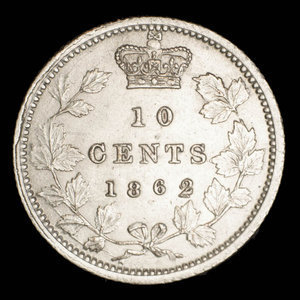 Canada, Victoria, 10 cents : 1862