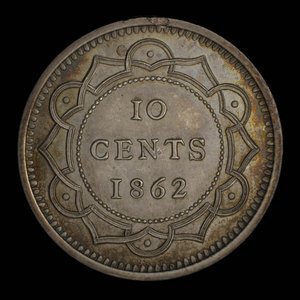 Canada, Victoria, 10 cents : 1862