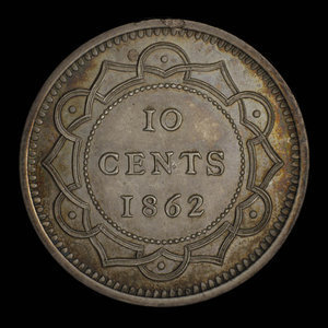 Canada, Victoria, 10 cents : 1862