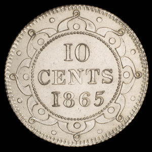 Canada, Victoria, 10 cents : 1865