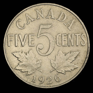 Canada, George V, 5 cents : 1926