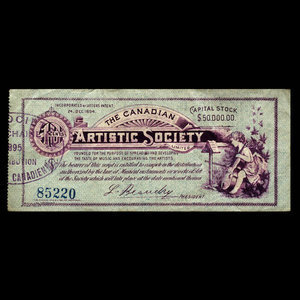 Canada, Canadian Artistic Society Limited, no denomination : April 17, 1895