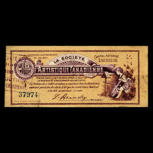 Canada, Canadian Artistic Society Limited, no denomination : April 10, 1895
