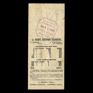 Canada, Canadian Artistic Society Limited, no denomination : May 1, 1895