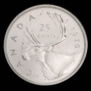 Canada, Elizabeth II, 25 cents : 1976