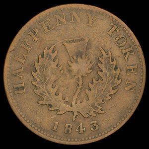 Canada, Province of Nova Scotia, 1/2 penny : 1843