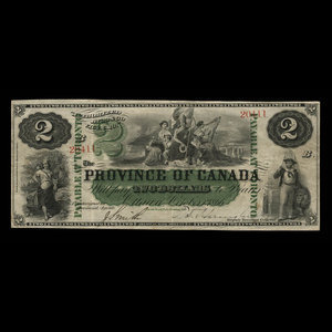 Canada, Province of Canada, 2 dollars : October 1, 1866