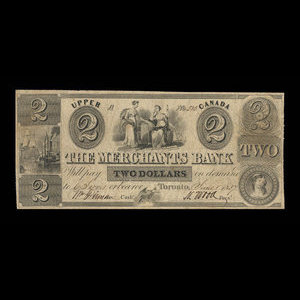 Canada, Merchants Bank (The), 2 dollars : June 1, 1837