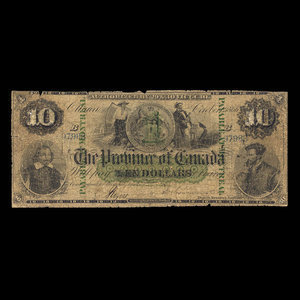 Canada, Province of Canada, 10 dollars : October 1, 1866