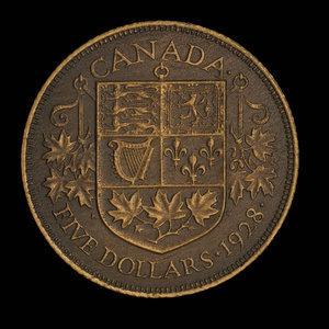 Canada, George V, 5 dollars : 1928