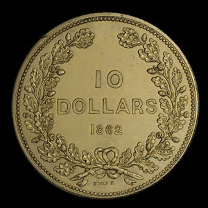 Canada, Government of British Columbia, 10 dollars : 1862