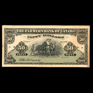 Canada, Farmers Bank of Canada, 50 dollars : January 2, 1907