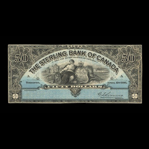 Canada, Sterling Bank of Canada, 50 dollars : April 25, 1906