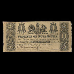Canada, Province of Nova Scotia, 1 pound : June 1, 1854