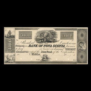 Canada, Bank of Nova Scotia, 1 pound, 10 shillings : 1852