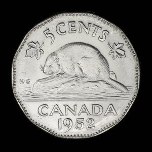Canada, George VI, 5 cents : 1952