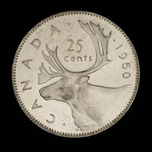 Canada, George VI, 25 cents : 1950