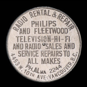 Canada, Radio Rental & Repair, no denomination : 1958