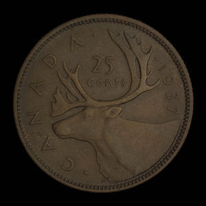 Canada, George VI, 25 cents : 1937