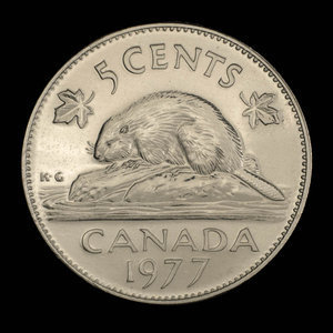 Canada, Elizabeth II, 5 cents : 1977