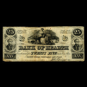 Canada, Bank of Health, no denomination : 1866