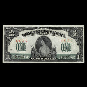 Canada, Dominion of Canada, 1 dollar : March 17, 1917