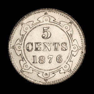 Canada, Victoria, 5 cents : 1876